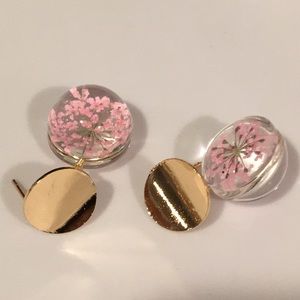 New Glass drop dried flower earrings
